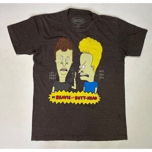 Beavis And Butt-head Heh Uh Graphic T-shirt Men Medium Brown Short Sleeve